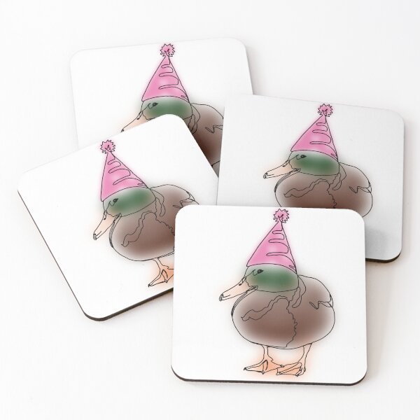 Item preview, Mallard Duck Line Drawing with pink Birthday Hat - animalzinhats designed and sold by Ashley’sAnimalz.