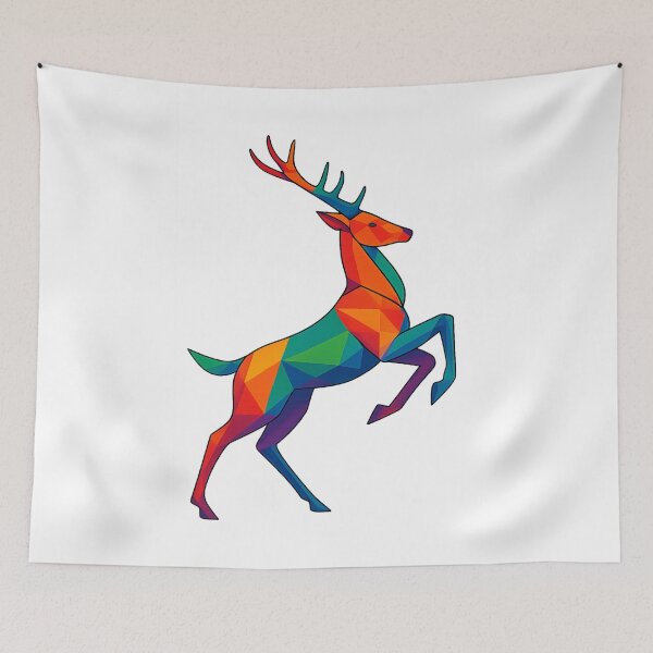 Item preview, Prismatic Leaping Deer designed and sold by TheWonkyEaselCo.