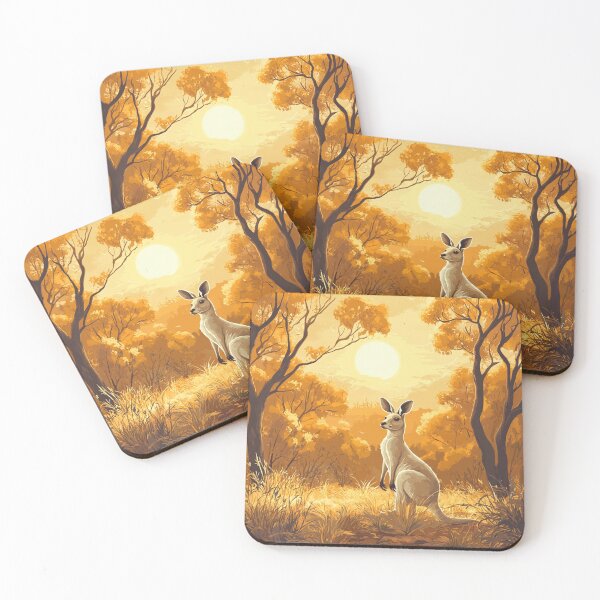 Item preview, Australia Wildlife – Kangaroo and Eucalyptus Trees designed and sold by Myra365Art.