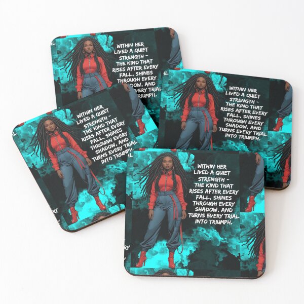 Item preview, Quiet Strength – Inspirational Quote with Woman with Locs | Empowerment Graphic designed and sold by WHDProduction45.
