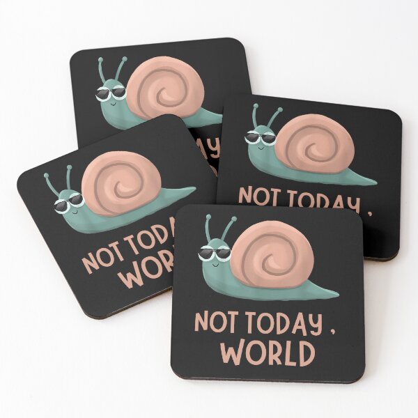 Item preview, Cute Lazy Snail Mug Quote T-Shirt – Not Today World Funny Kawaii Pastel Gift for Women & Girls designed and sold by kawaiivsglitch.
