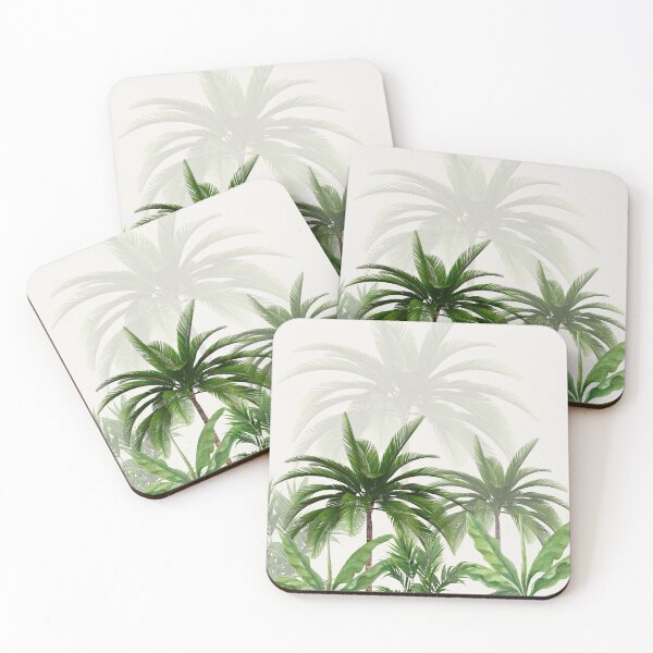 Item preview, Tropical Palm Trees Watercolor Aesthetic Landscape - Lush Green Oasis designed and sold by ElizabethCoelho.
