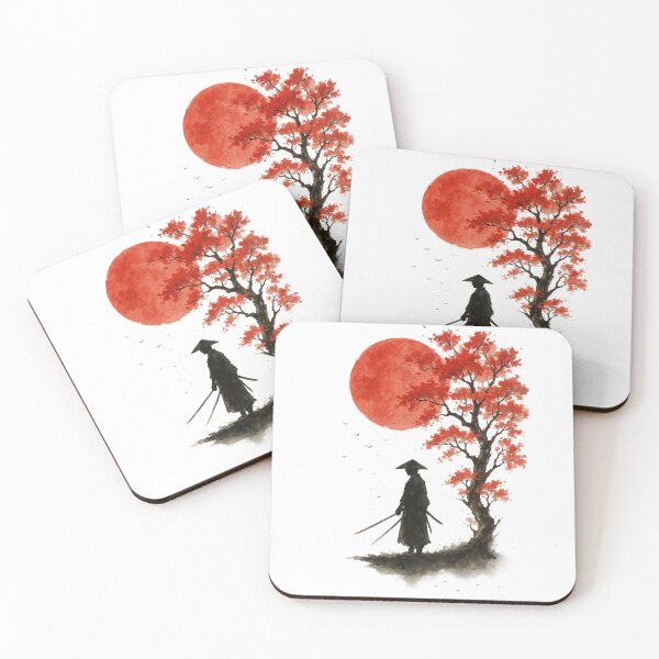Item preview, Japanese Samurai Ink Art Sakura Hazy Moon designed and sold by Japanes Unique Shop.
