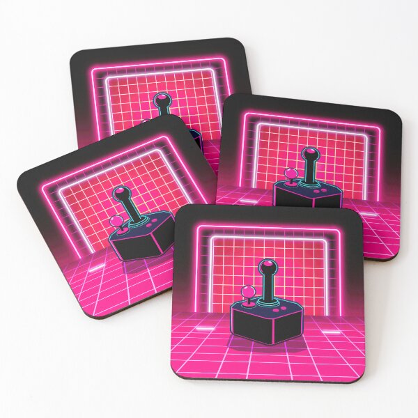 Item preview, Neon Grid Joystick Retro Wallpaper designed and sold by CTM ArtStudio.