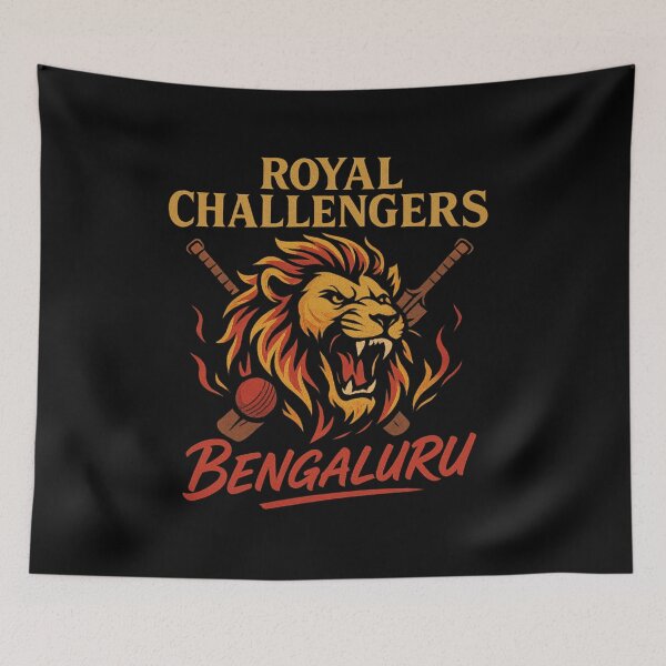 Item preview, RCB Lion Flame – Royal Challengers Bengaluru Cricket Art designed and sold by YONKO STORE.
