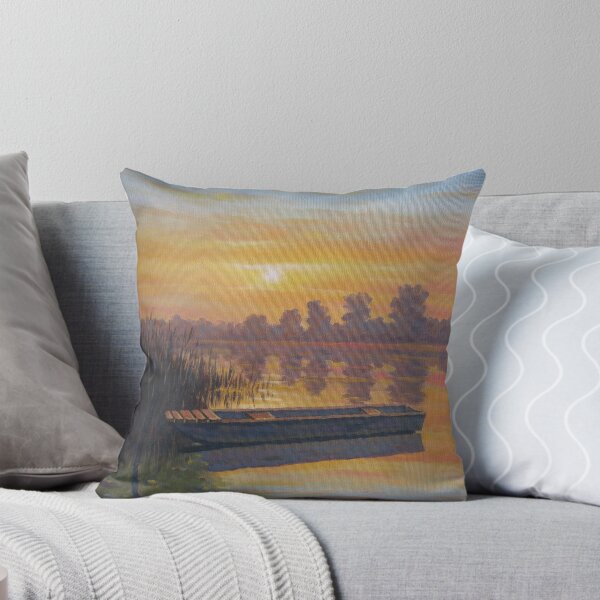 Item preview, Old boat, Old boat in the swamp, sunset painting designed and sold by rrenchim.