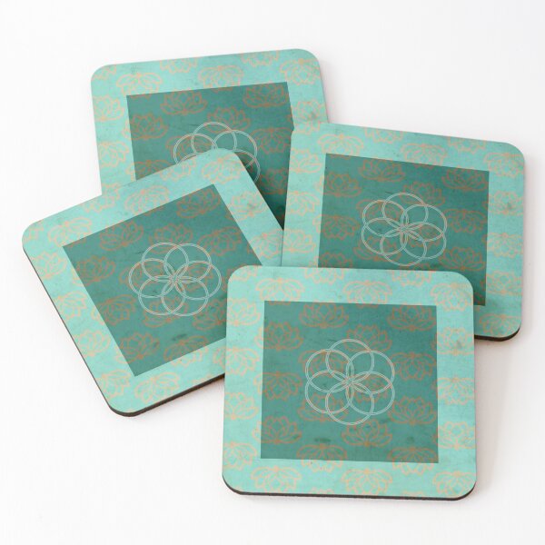 Item preview, Deep Turquoise Harmony Panel - Lotus Flower & Flower of Life designed and sold by 	aluzia.design.