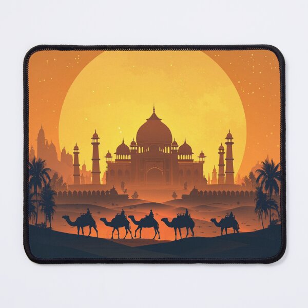 Item preview, Rajasthan Desert Sunset – India Palace and Camel Silhouette designed and sold by Myra365Art.