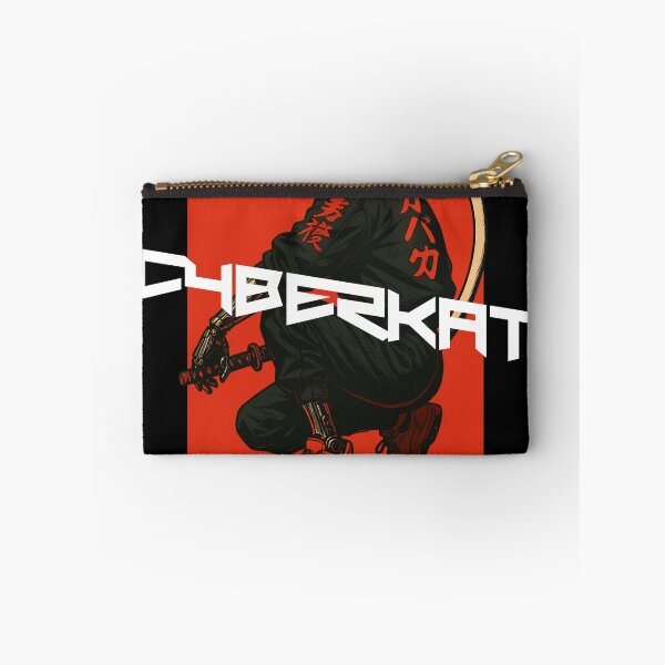 Item preview, CyberKat Ronin Red – Glitchcore Neon Design designed and sold by RizVibes.