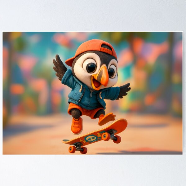Item preview, Skater Puffin designed and sold by Sillytoe.
