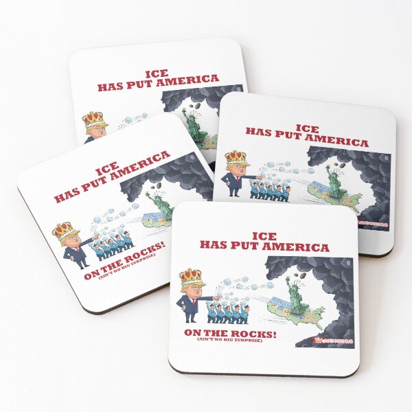 Item preview, ICE Put America On The Rocks No Kings Trump Protest Flair designed and sold by ProtestThreads.