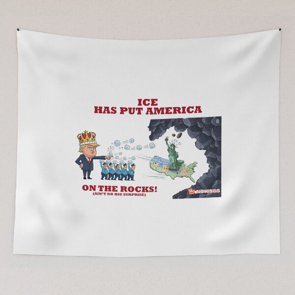 Item preview, ICE Put America On The Rocks No Kings Trump Protest Flair designed and sold by ProtestThreads.