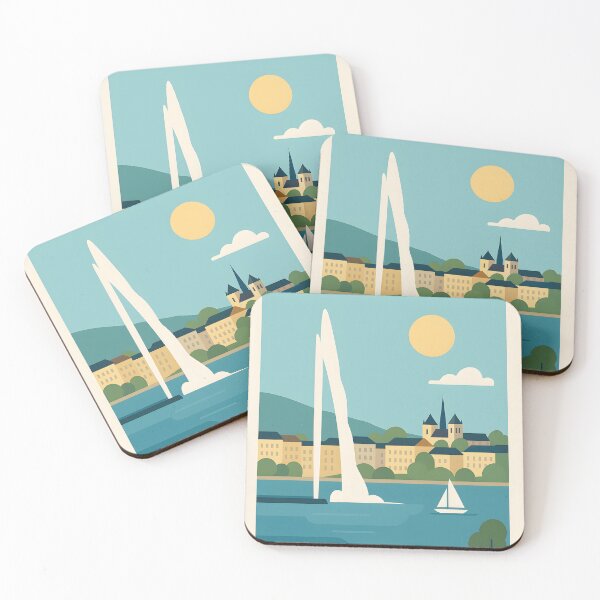 Item preview, Geneva, Switzerland - Flat Minimalist Travel Series designed and sold by UMLAUT STUDIOS.