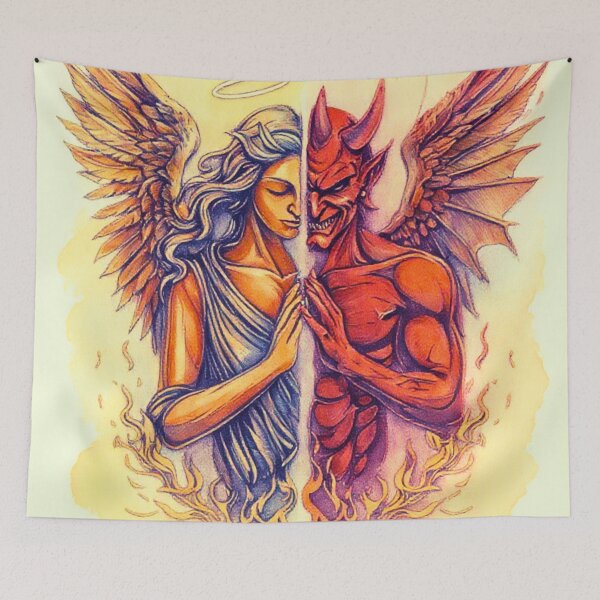 Item preview, Divine Duality: Angel & Demon Embracing Balance (Yin & Yang) designed and sold by Real Love.