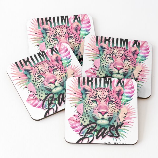 Item preview, DRUM AND BASS  - Pink Leopard Plants (black) designed and sold by Discothreadz.