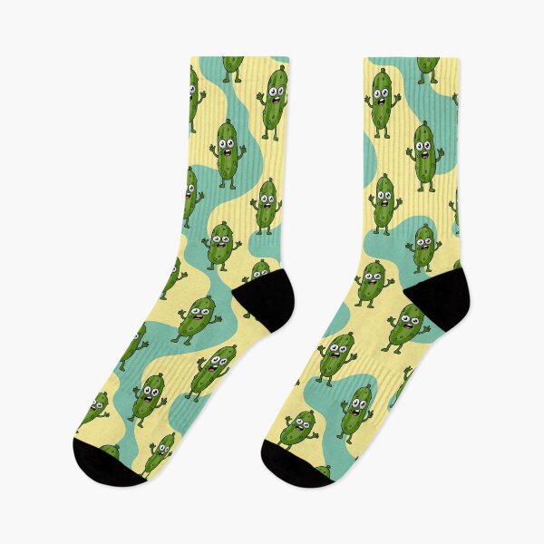 Item preview, Funny Pickle Pattern – Cute Cartoon Pickles with Faces and Legs designed and sold by subliman.
