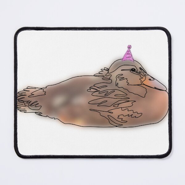 Item preview, Watercolour Mallard Duck Line Drawing with tiny pink Birthday Hat -animalzinhats designed and sold by Ashley’sAnimalz.