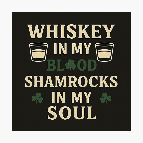 Item preview, Whiskey Blood Shamrocks Soul Tee Shirt designed and sold by Mike's Tees.