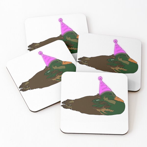 Item preview, Bold Mallard Duck Line Drawing with pink Birthday Hat-animalzinhats designed and sold by Ashley’sAnimalz.
