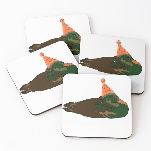 Item preview, Bold Mallard Duck Line Drawing with orange Birthday Hat-animalzinhats designed and sold by Ashley’sAnimalz.