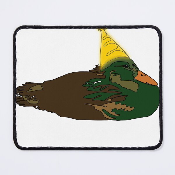 Item preview, Bold Mallard Duck Line Drawing with yellow Birthday Hat-animalzinhats designed and sold by Ashley’sAnimalz.