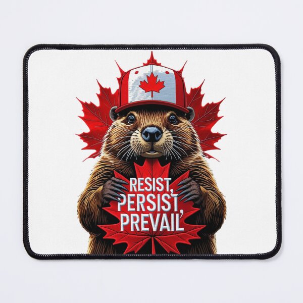 Item preview, Canadian Beaver with Maple Leaf Resist Persist Prevail Design designed and sold by ArtDesignTp.