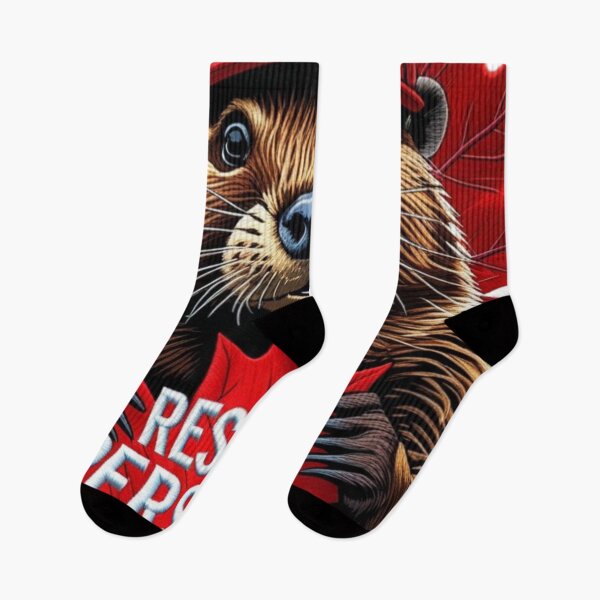 Item preview, Canadian Beaver with Maple Leaf Resist Persist Prevail Design designed and sold by ArtDesignTp.