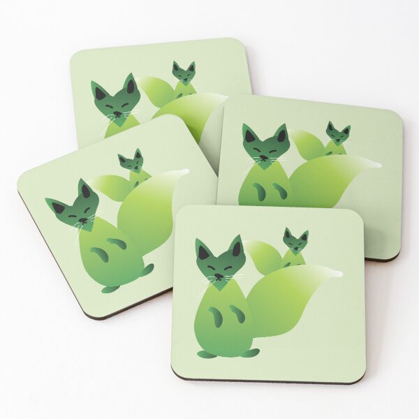Item preview, Matcha fox cuties matcha tea animals designed and sold by fluffyfamcraft.