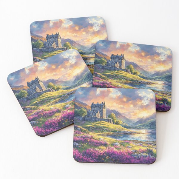 Item preview, Scotland Highlands – Vibrant Castle and Loch Landscape designed and sold by Myra365Art.