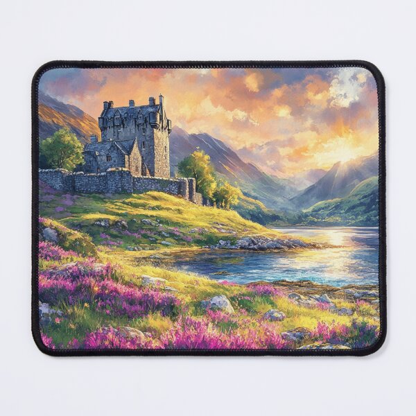Item preview, Scotland Highlands – Vibrant Castle and Loch Landscape designed and sold by Myra365Art.
