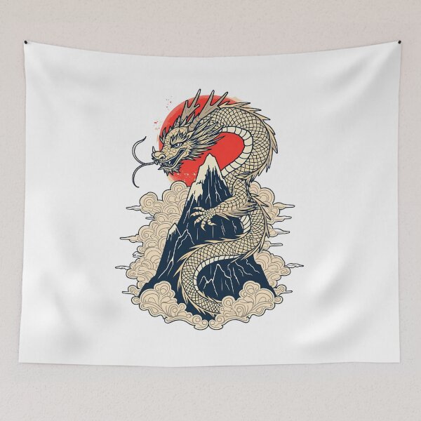 Item preview, Majestic Dragon Fantasy Mountain Art designed and sold by VibeTCreations.