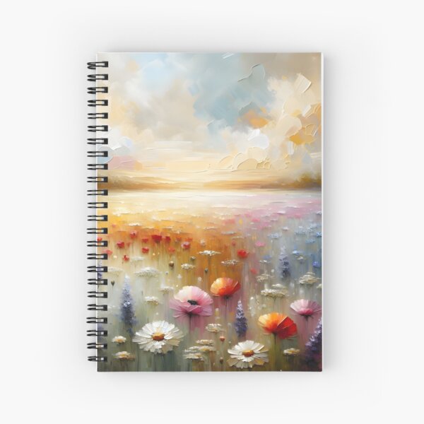 Item preview, Wildflower Field at Sunset – Floral Landscape  designed and sold by AfniGar Prints.