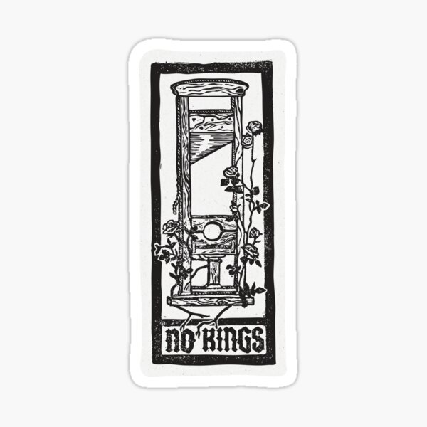 Item preview, No Kings Block Print Sticker designed and sold by papercurlsdesign.