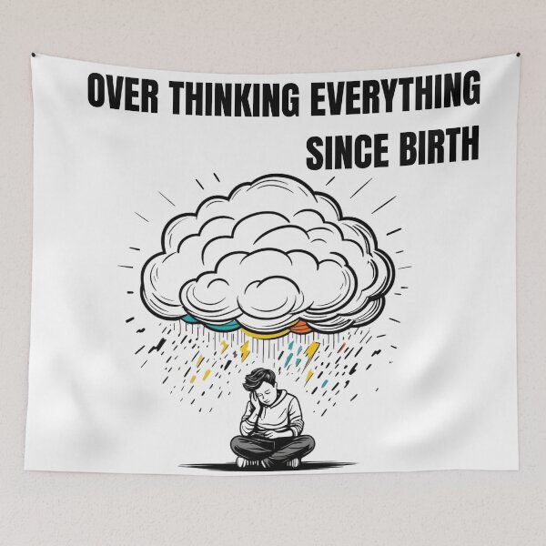 Item preview, OVER THINKING EVERYTHING SINCE BIRTH designed and sold by freshwear design.
