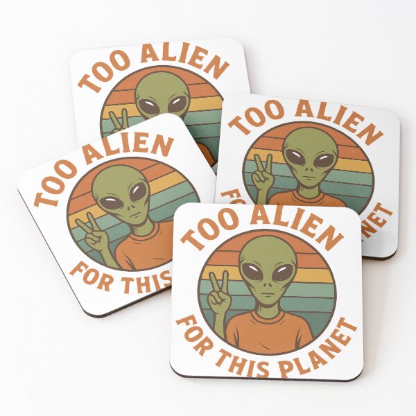 Item preview, Retro Alien T-Shirt – Too Alien For This Planet | Funny Sci-Fi Vintage Design designed and sold by OTSC.
