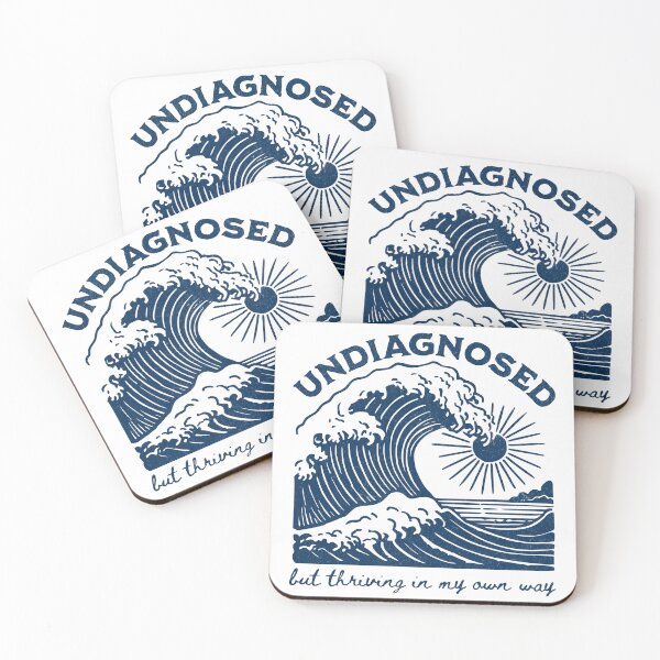 Item preview, Undiagnosed But Thriving – Funny Mental Health Ocean Wave Design designed and sold by Honominu.