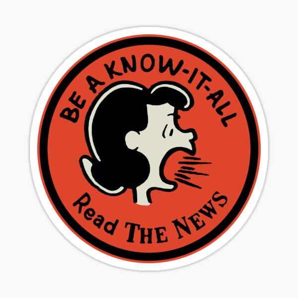 Item preview, Be A Know It All Read The News Vintage Lucy Retro Pop Art Parody Comic Graphic designed and sold by wmxdesign.
