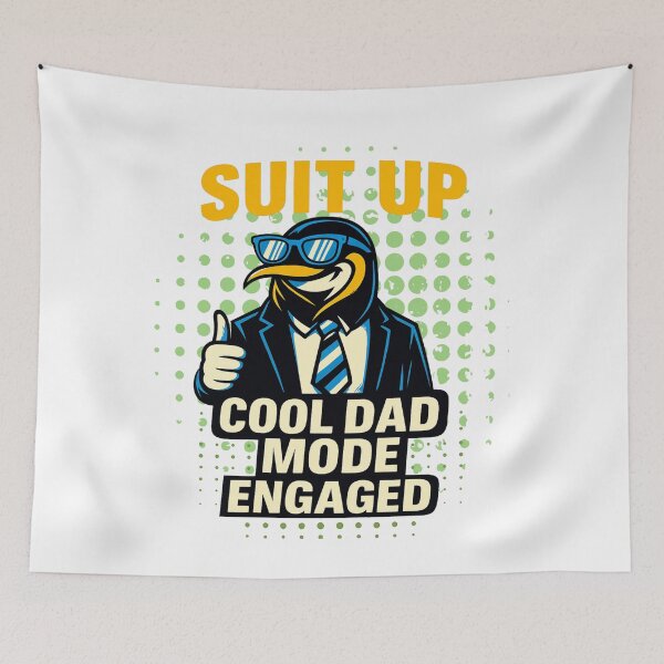 Item preview, Cool Dad Mode – Suit Up Penguin in Tie & Shades designed and sold by JenniferCreaArte .