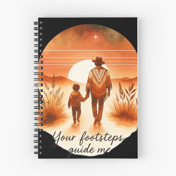 Item preview, Your Footsteps Guide Me – Father and Child Sunset Watercolor Art designed and sold by JenniferCreaArte .