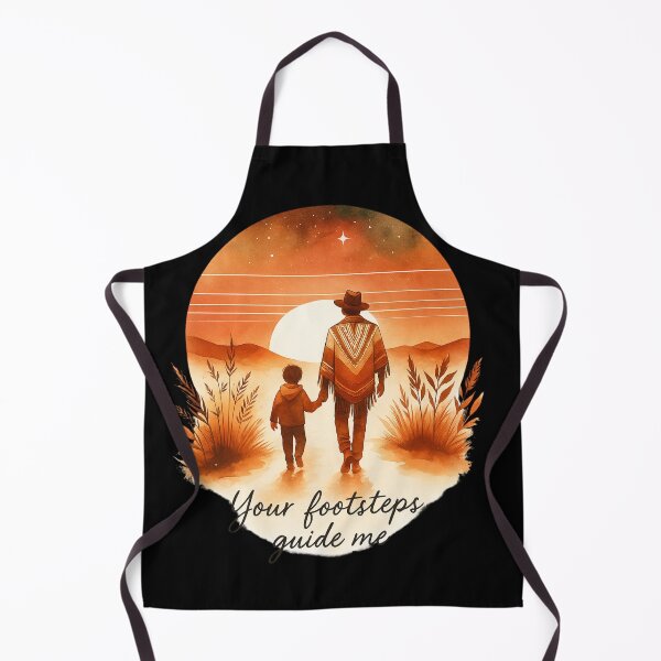 Item preview, Your Footsteps Guide Me – Father and Child Sunset Watercolor Art designed and sold by JenniferCreaArte .