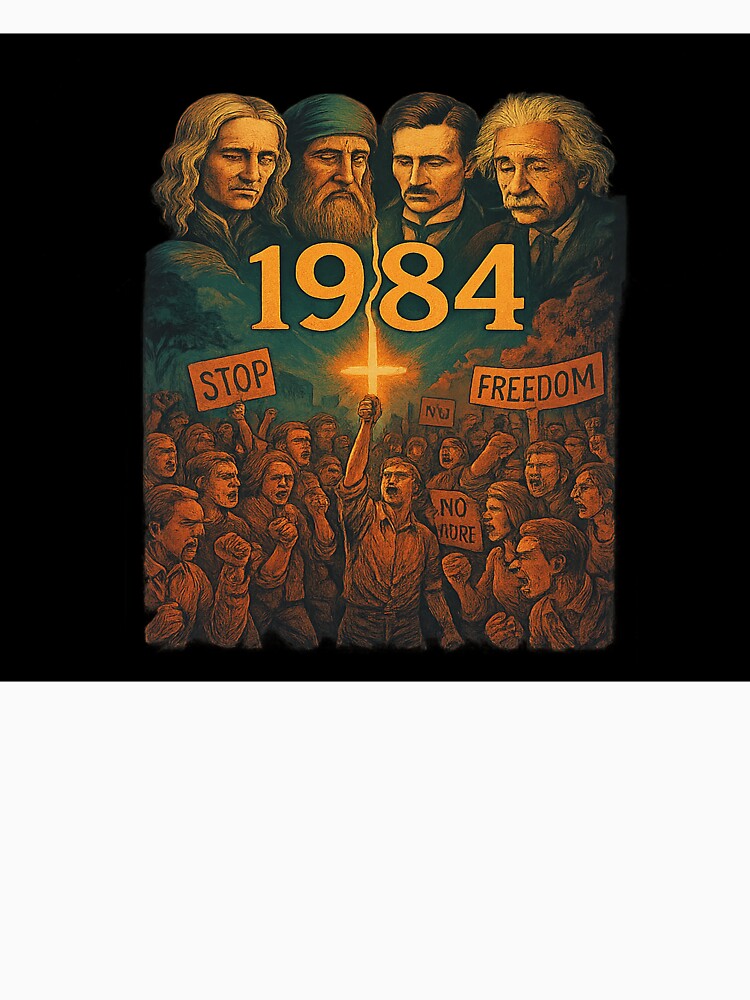 Aperçu 7 sur 7. T-shirt classique avec l'œuvre Ils ont construit l'avenir – Nous l'avons brisé (Collection 1984) créée et vendue par MRMAGICAL.