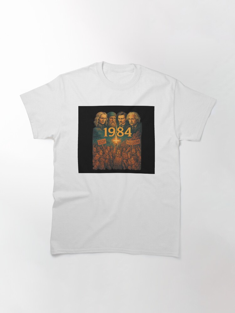 Aperçu 3 sur 7. T-shirt classique avec l'œuvre Ils ont construit l'avenir – Nous l'avons brisé (Collection 1984) créée et vendue par MRMAGICAL.