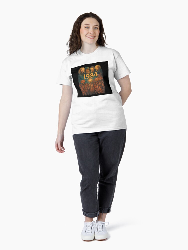 Aperçu 4 sur 7. T-shirt classique avec l'œuvre Ils ont construit l'avenir – Nous l'avons brisé (Collection 1984) créée et vendue par MRMAGICAL.