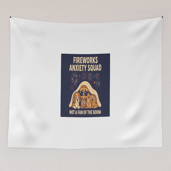 Item preview, Fireworks Anxiety Squad Pet Humor Design designed and sold by dessertcruzing.