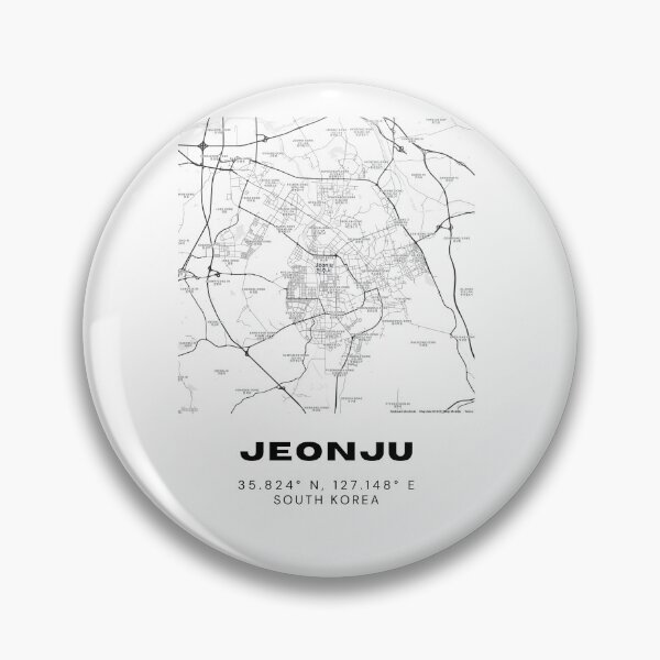 Item preview, Minimalist Jeonju Map – South Korea Hanok Village City in Black & White designed and sold by RM-Journey.