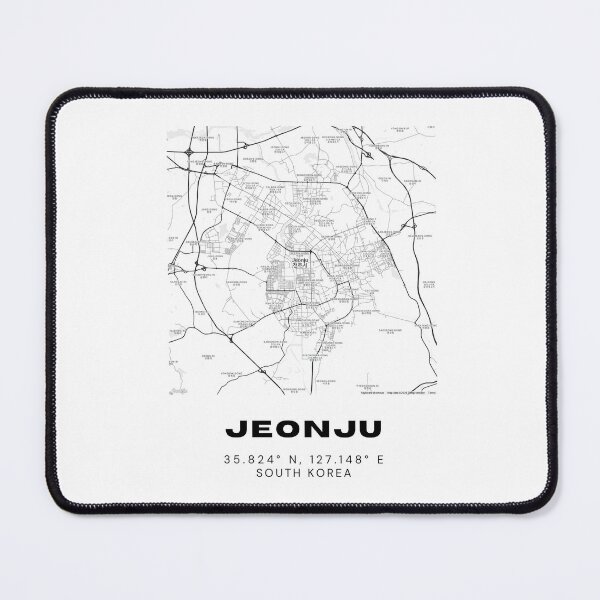 Item preview, Minimalist Jeonju Map – South Korea Hanok Village City in Black & White designed and sold by RM-Journey.