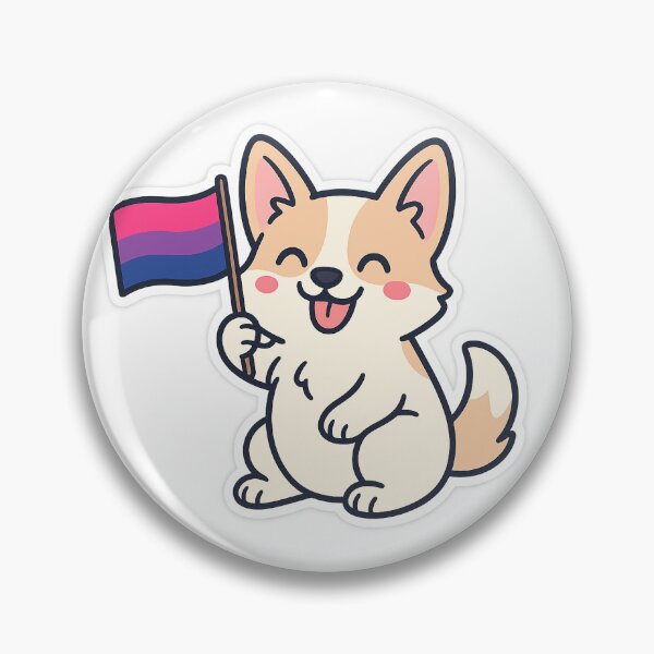 Item preview, Cute Corgi Holding Bisexual Pride Flag designed and sold by IdleHype.