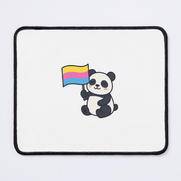 Item preview, Cheerful Panda with Pansexual Pride Flag designed and sold by IdleHype.