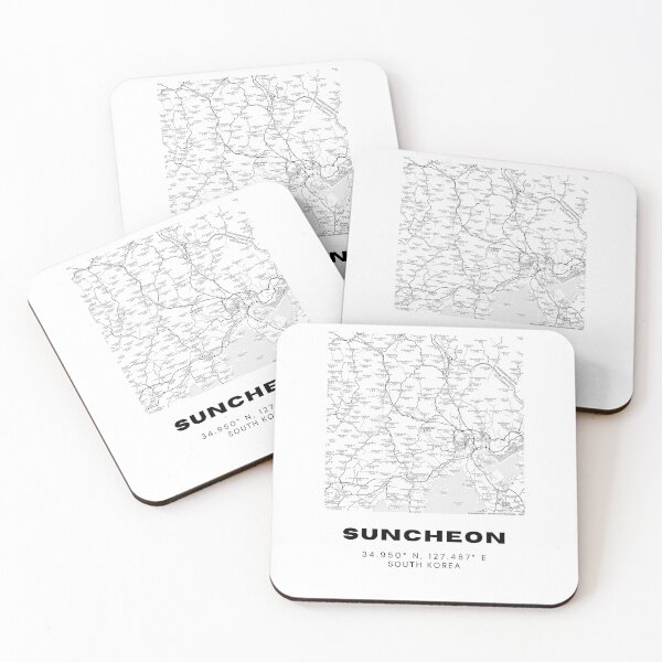 Item preview, Minimalist Suncheon Map – Ecological City of South Korea in Monochrome designed and sold by RM-Journey.