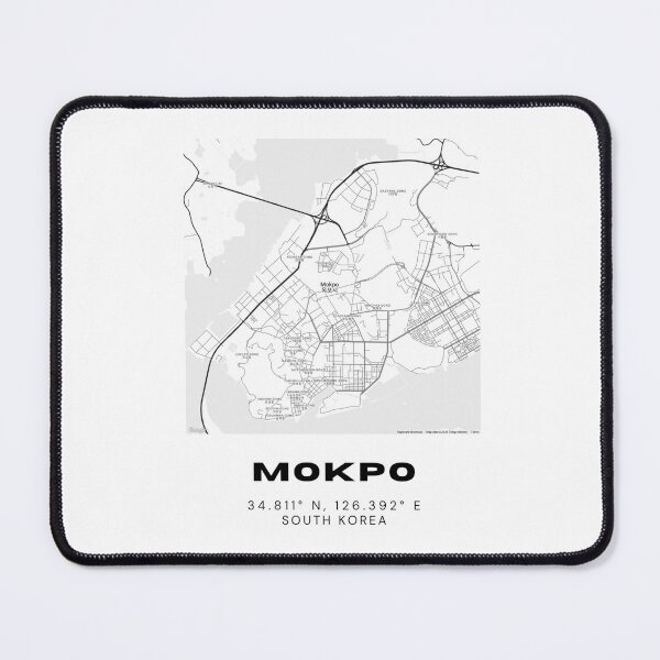 Item preview, Minimalist Mokpo Map – South Korea Port City Map in Black and White designed and sold by RM-Journey.